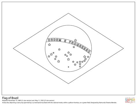 Download Dibujo de Bandera de Brasil para colorear | Dibujos para colorear imprimir gratis