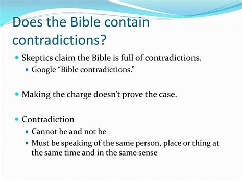 Ppt Bible Contradictions Powerpoint Presentation Free Download