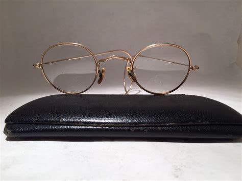 Vintage Gold Wire Framed Glasses 12k Gold With Case Etsy Wire Frame Glasses Wire Rimmed