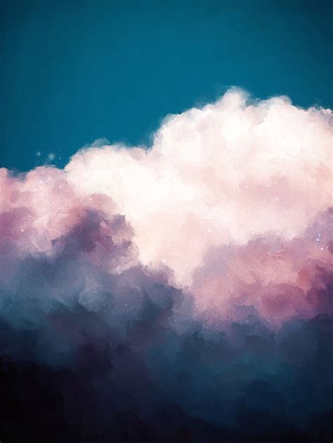 Nuage De Peinture Impression Cloud Print Impression Dart Etsy Cloud