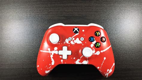 Painted A Red And White Splatter Xbox One S Controller Rxb1mods