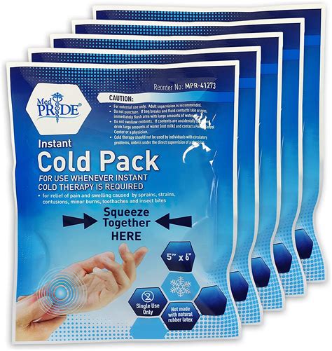 Med Pride Instant Cold Pack 5 X 6 Set Of 24 Disposable Cold