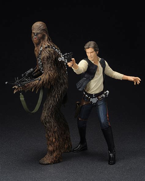 Star Wars Han Solo And Chewbacca Artfx Statue Figure Kotobukiya