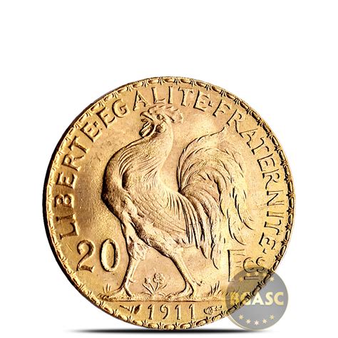 20 Francs France Gold Coin Rooster Bu L Bgasc™