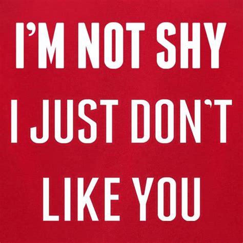 Im Not Shy I Just Dont Like You T Shirt By Chargrilled