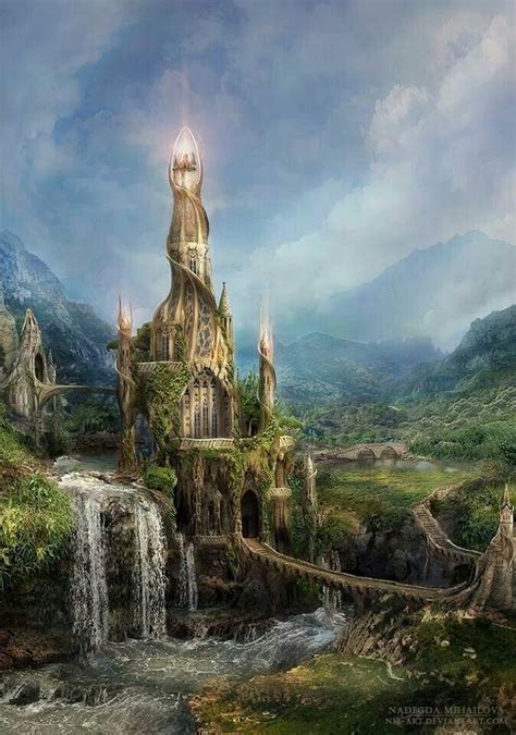 Mystical Castle Fantezi Manzara Fantezi şehir Fantazi Sanatı