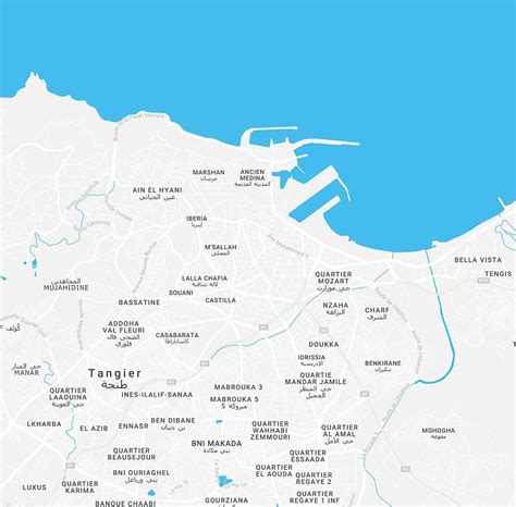 Minimalist Artistic Map Of Tangier Morocco Painting By Celestial