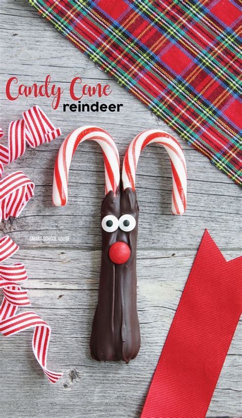 Chocolate Candy Cane Reindeer Adorable And Easy Chocolate Candy Cane