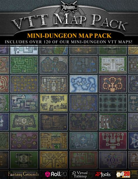 Vtt Map Pack Mini Dungeon Map Pack Aaw Games Vtt Map Packs