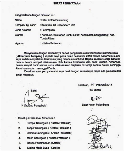 Contoh Surat Keterangan Kematian Dari Kepala Desa