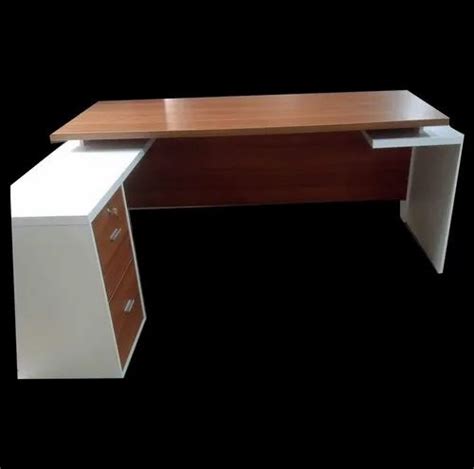 Teak Wood Rectangular Office Modular Executive Table With Storage At