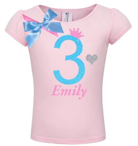Birthday Shirt Girl 3 Pink Blue Tutu Skirt Third Birthday Etsy