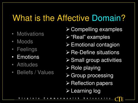 Ppt The Affective Domain The Role Of Emotions Attitudes And