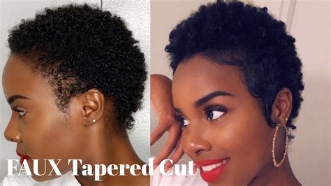 Faux Tapered Cut Slayed Edges On Short Natural Hair Creme Of Nature Perfect Edges Nia Hope