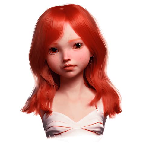 Beautiful Red Haired Girl Wearing A Red Dress · Creative Fabrica