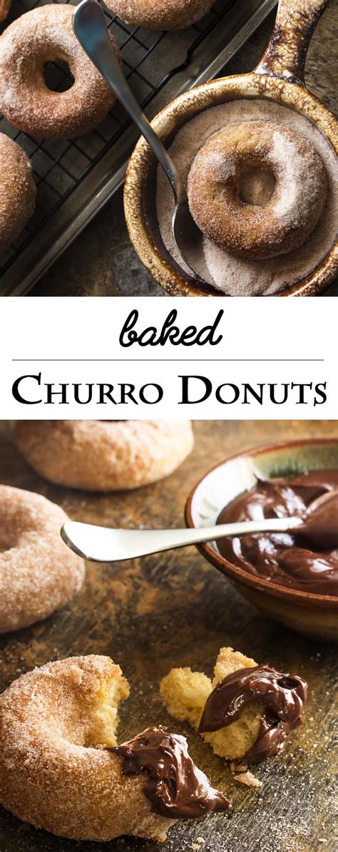 Baked Churro Donuts With Spicy Chocolate Sauce Just A Little Bit Of Bacon