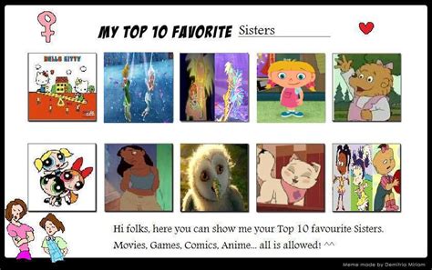 My Top 10 Animated Sisters By Katiegirlsforever On Deviantart