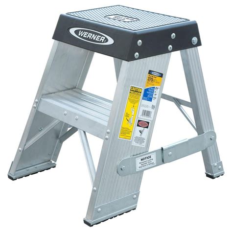 Werner 2 Ft Aluminum Step Ladder With 375 Lb Load Capacity Type Iaa