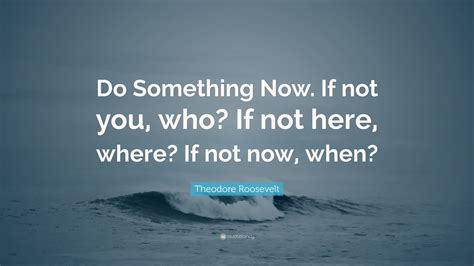 Theodore Roosevelt Quote Do Something Now If Not You Who If Not