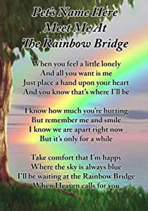 Read andrew fincham poem:today i flew above a rainbow. Lisa's Gifts Personalised Meet Me at The Rainbow Bridge ...