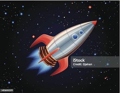 Roket Di Luar Angkasa Ilustrasi Stok Unduh Gambar Sekarang Aloi