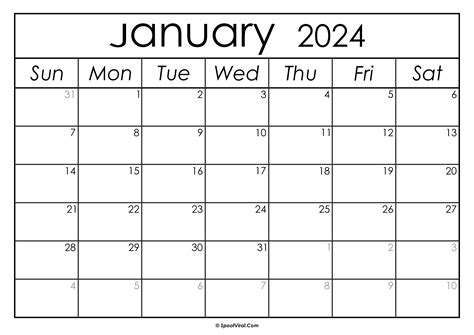 January 2024 Calendar