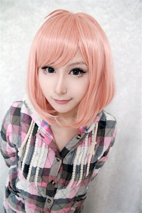 Cute Girls Hairstyle Anime Cosplay Mirai Kuriyama Wig Pink