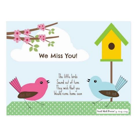 We Miss You Poem From Children Postcard Zazzle