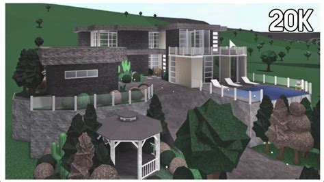 Roblox Bloxburg K Hillside Modern Contemporary Mansion Celebrity SPEED BUILD No Large