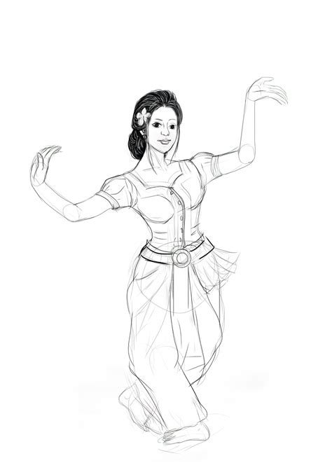 Apsara Dancer Drawing