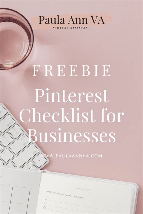 Free Pinterest Checklist For Businesses Pinterest Checklist Pinterest Management Pinterest