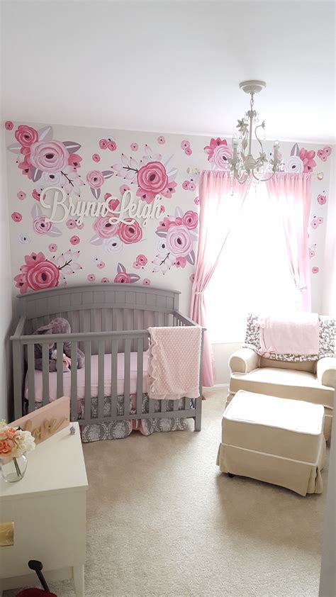 List Of Pink Floral Wallpaper Nursery References