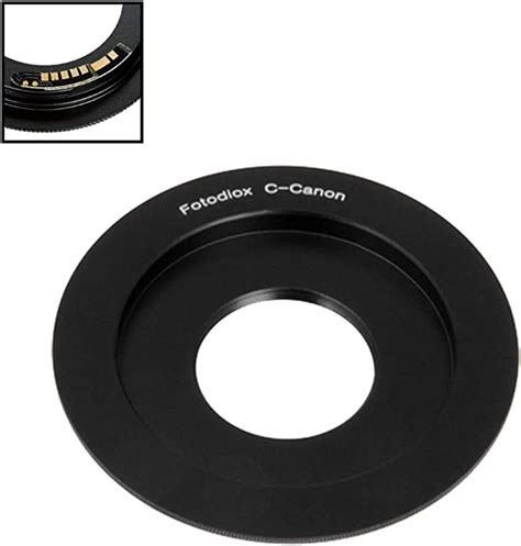 fotodiox lens mount adapter compatible with c mount cctv cine lens to canon eos ef