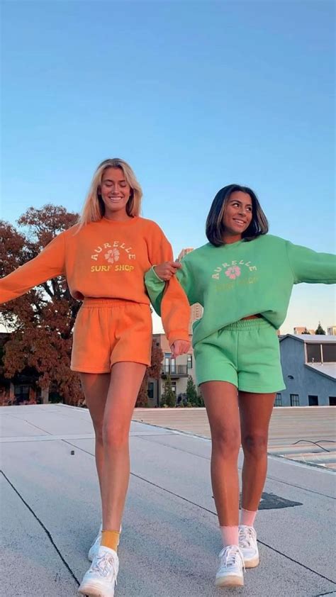 Matching Set Colorful Outfit Bestie Outfits Poses For Friends Comfy