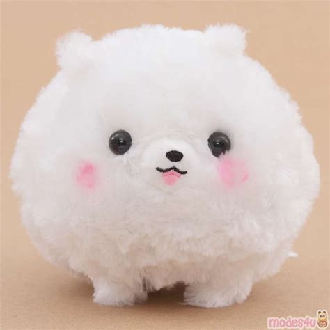 Cute Fluffy White Dog Pometan Plush Toy Japan Modes4u Kawaii Shop