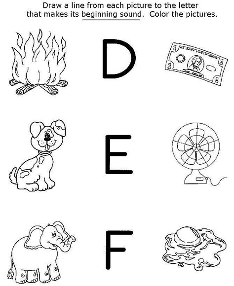 Printable Def Preschool Worksheets