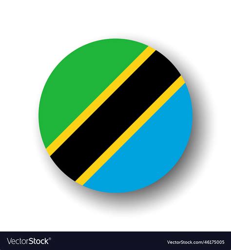 Circle Flag Of Tanzania Royalty Free Vector Image