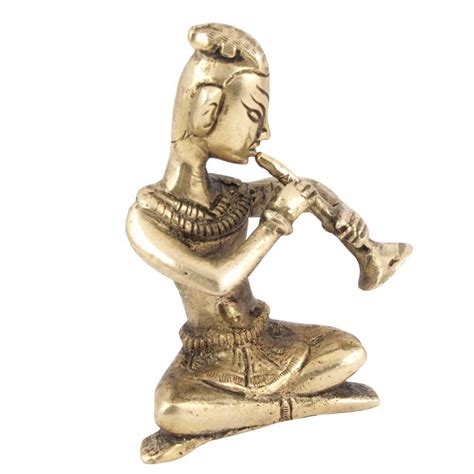 Buy Indian Shelf Handmade Vocalforlocal Brass Indian Musician Man Playing Clarinat Instrument