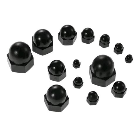 10pcs Black Plastic Dome Bolt Nut Protection Caps Cover Hex Hexagon M3