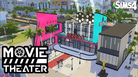 Grand Movie Theater Sims 4 🎥 No Cc Functional Movie Theater Sims 4