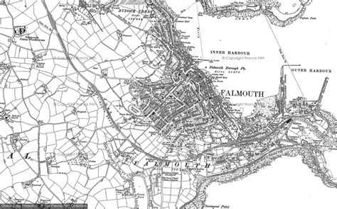 Historic Ordnance Survey Map Of Falmouth 1906