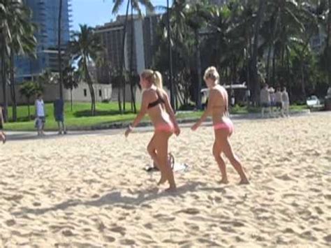 Twin Bikini Babes On Waikiki Beach YouTube