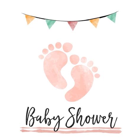 See more ideas about baby shower, shower, baby boy shower. Free Vector | Watercolor baby shower card with footprints