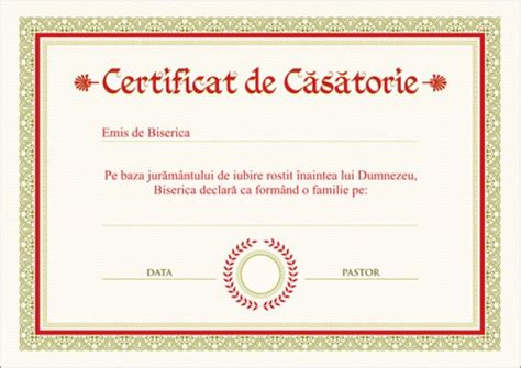 Certificat De Casatorie Model 2