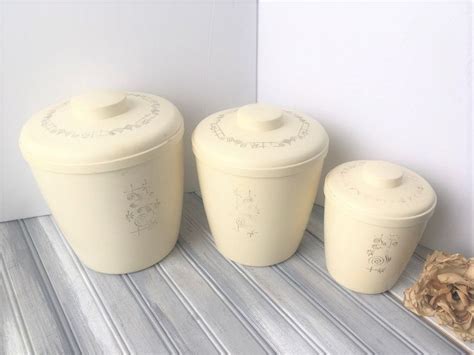 Flour And Sugar Canisters Retro Sugar Canister Wood Flour Etsy Canada Rustic Canisters