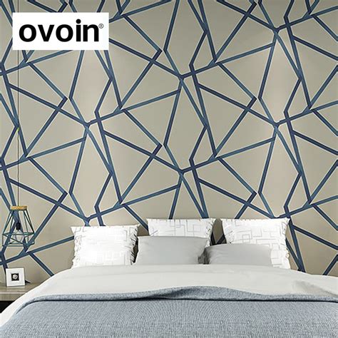 Metallic Geometric Wallpaper For Walls Roll Modern Design Wall Paper