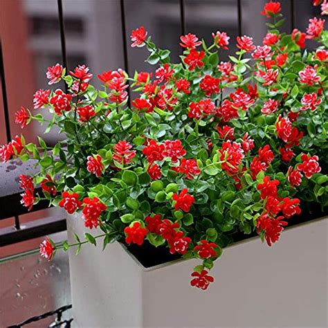 Artificial Flowers Outdoor Uv Resistant Fake Plastic Plants Outside