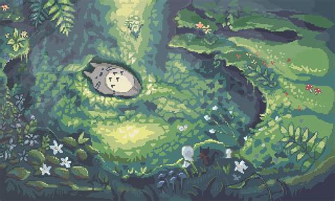 Sleeping Totoro Pixelart