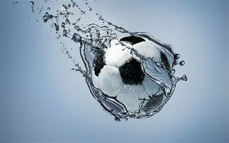 Hd Wallpaper Football Ball Backgrounds Exercise Water Abstraction