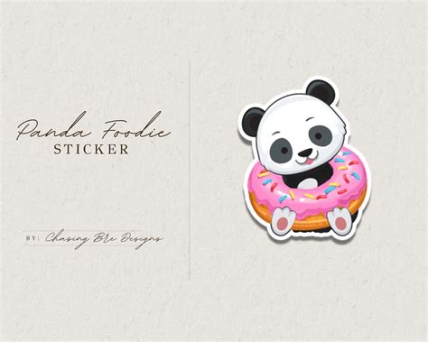 Panda Donut Sticker Kawaii Sticker Cute Sticker Donut Etsy